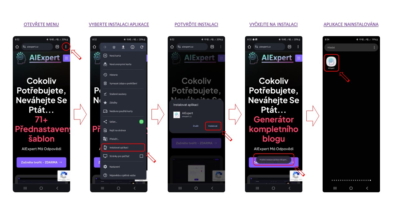 Instalace aplikace AIExpert - Android
